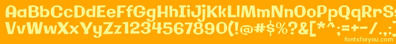 フォントGalindoRegular – オレンジの背景に黄色の文字