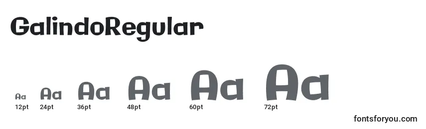 Размеры шрифта GalindoRegular