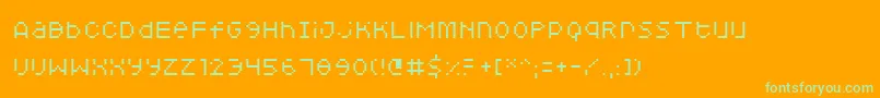 Squarodynamic 05 Font – Green Fonts on Orange Background