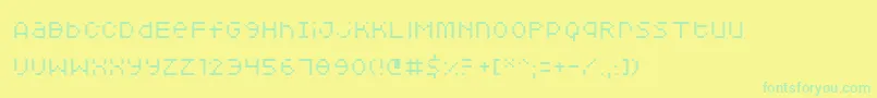Squarodynamic 05 Font – Green Fonts on Yellow Background