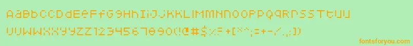 Squarodynamic 05 Font – Orange Fonts on Green Background
