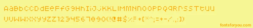 Squarodynamic 05 Font – Orange Fonts on Yellow Background