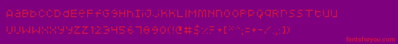 Squarodynamic 05-Schriftart – Rote Schriften auf violettem Hintergrund
