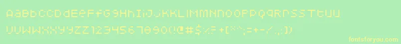 Squarodynamic 05 Font – Yellow Fonts on Green Background