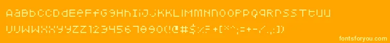 Squarodynamic 05 Font – Yellow Fonts on Orange Background