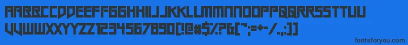 GangWolfikOg Font – Black Fonts on Blue Background