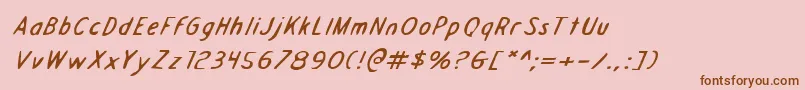 Шрифт Draftingboardei – коричневые шрифты на розовом фоне