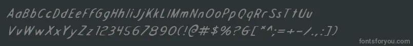 Draftingboardei-Schriftart – Graue Schriften auf schwarzem Hintergrund