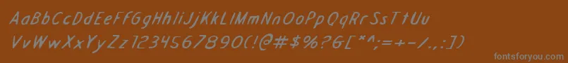フォントDraftingboardei – 茶色の背景に灰色の文字