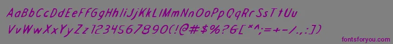 フォントDraftingboardei – 紫色のフォント、灰色の背景
