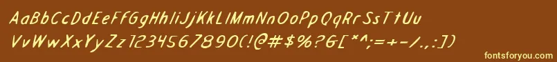 Шрифт Draftingboardei – жёлтые шрифты на коричневом фоне
