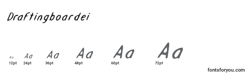 Размеры шрифта Draftingboardei
