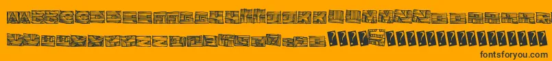 Woodblockcutter Font – Black Fonts on Orange Background