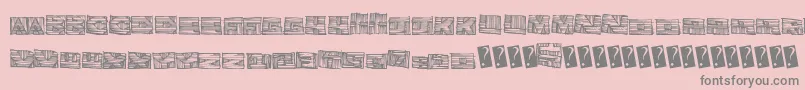 Woodblockcutter-Schriftart – Graue Schriften auf rosa Hintergrund