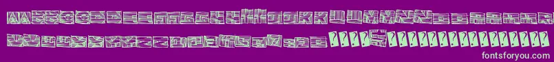 Woodblockcutter Font – Green Fonts on Purple Background