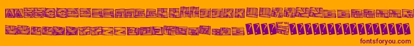 Шрифт Woodblockcutter – фиолетовые шрифты на оранжевом фоне