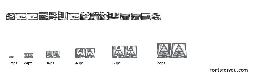 Размеры шрифта Woodblockcutter