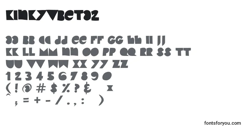 Czcionka KinkyVbeta2 – alfabet, cyfry, specjalne znaki
