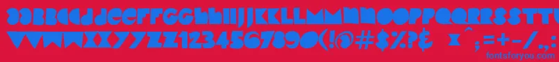 KinkyVbeta2 Font – Blue Fonts on Red Background