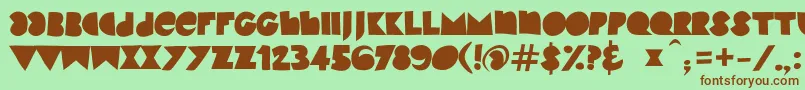 KinkyVbeta2 Font – Brown Fonts on Green Background