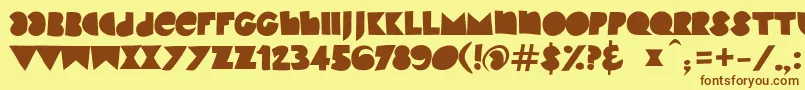 KinkyVbeta2 Font – Brown Fonts on Yellow Background