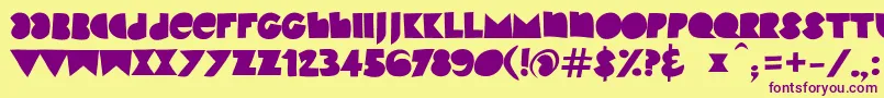 KinkyVbeta2 Font – Purple Fonts on Yellow Background