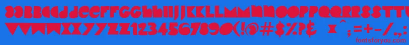 KinkyVbeta2 Font – Red Fonts on Blue Background