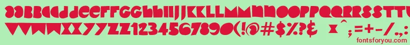 KinkyVbeta2 Font – Red Fonts on Green Background