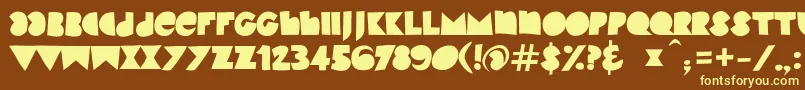 KinkyVbeta2 Font – Yellow Fonts on Brown Background