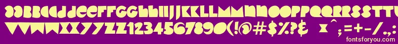 KinkyVbeta2 Font – Yellow Fonts on Purple Background