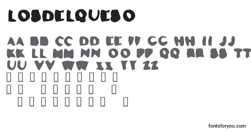 Czcionka LosDelQueso – alfabet, cyfry, specjalne znaki