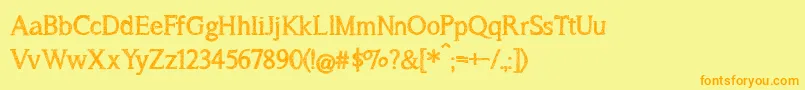 ASongForJennifer Font – Orange Fonts on Yellow Background