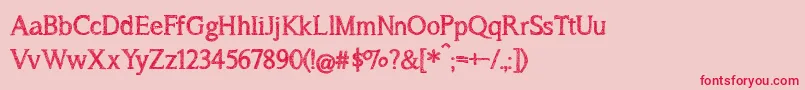 ASongForJennifer-Schriftart – Rote Schriften auf rosa Hintergrund