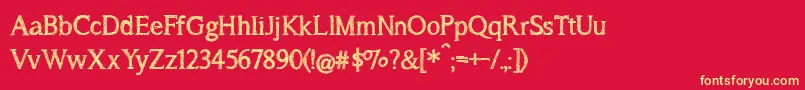 ASongForJennifer Font – Yellow Fonts on Red Background