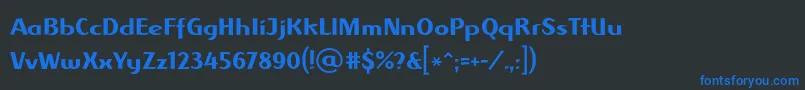 Шрифт AlbawingLtRegular – синие шрифты на чёрном фоне