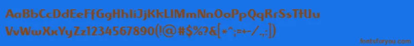 フォントAlbawingLtRegular – 茶色の文字が青い背景にあります。