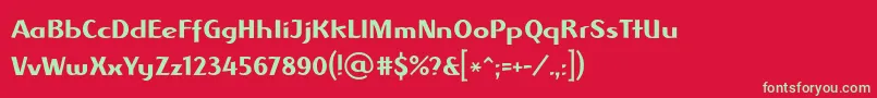 フォントAlbawingLtRegular – 赤い背景に緑の文字