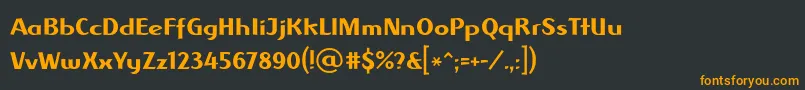 フォントAlbawingLtRegular – 黒い背景にオレンジの文字