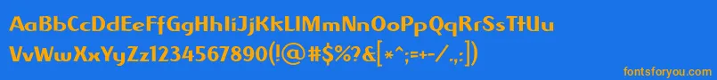 フォントAlbawingLtRegular – オレンジ色の文字が青い背景にあります。