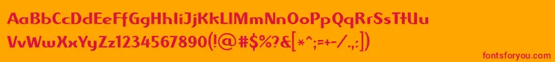 フォントAlbawingLtRegular – オレンジの背景に赤い文字