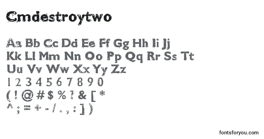 Шрифт Cmdestroytwo – алфавит, цифры, специальные символы