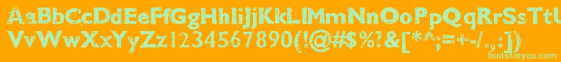 Cmdestroytwo Font – Green Fonts on Orange Background