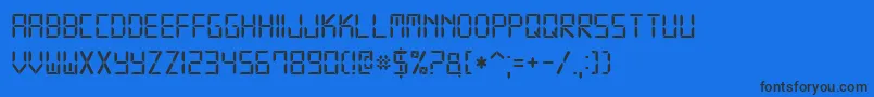 Czcionka Digital7 – czarne czcionki na niebieskim tle