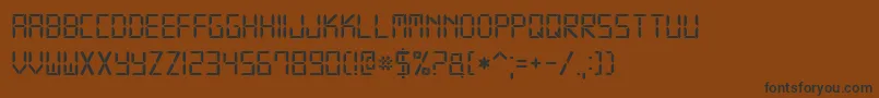 フォントDigital7 – 黒い文字が茶色の背景にあります