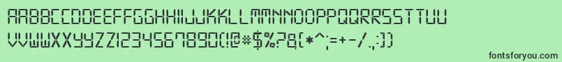 フォントDigital7 – 緑の背景に黒い文字