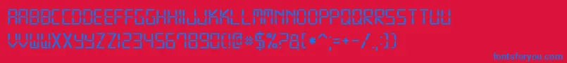 Digital7 Font – Blue Fonts on Red Background