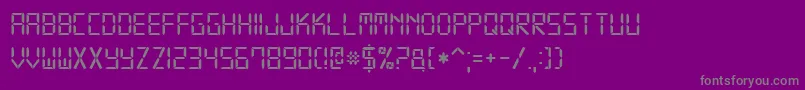 Digital7-fontti – harmaat kirjasimet violetilla taustalla