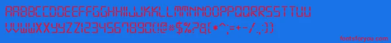 Digital7 Font – Red Fonts on Blue Background