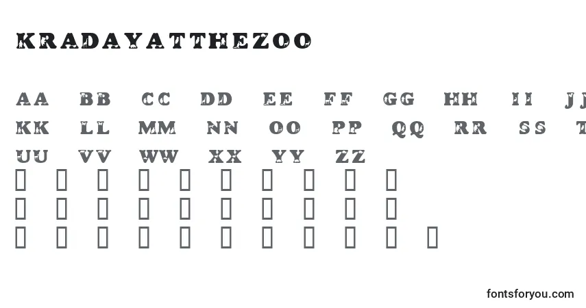 KrADayAtTheZoo Font – alphabet, numbers, special characters