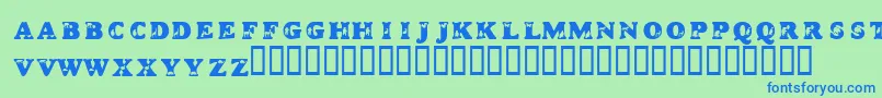 KrADayAtTheZoo Font – Blue Fonts on Green Background